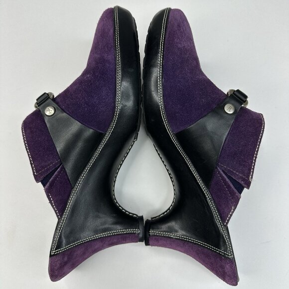 Cole Haan Women's Purple Jianna Buckle Suede Leather Clog Heels US 8 B - Picture 6 of 17
